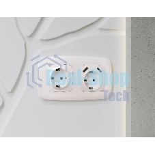 Лицевая панель OMEGA (Жемчуг) для электрической розетки с/з со шторками 2USB A+A QUANT OP2090