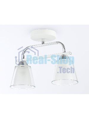 Светильник Ambrella light TR303229/2 WH/CH/CL/FR белый/хром/прозрачный/белый матовый E27*2 max 60W 340*120*250