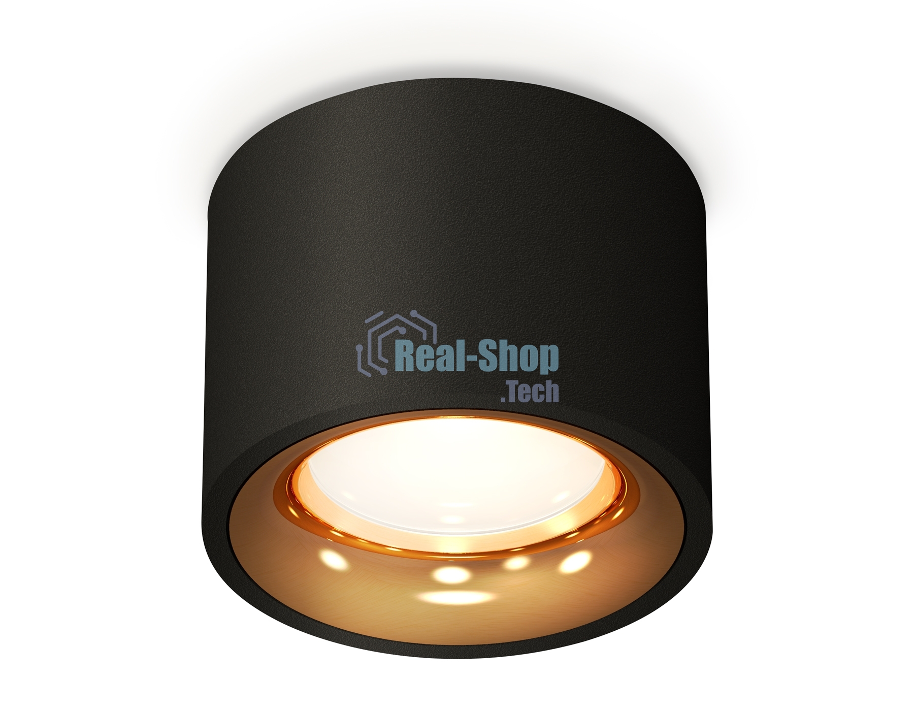 Светильник Ambrella Light XS7511024 SBK/PYG черный песок/золото желтое полированное MR16 GU5.3 (C7511, N7014)