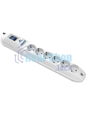 Сетевой фильтр Pilot GL 6 розеток (5 евро + 1 без заземления) 10 м Surge protector Pilot GL 6 outlets (5 euro + 1 without ground) 10A/2.2kVt, 10m