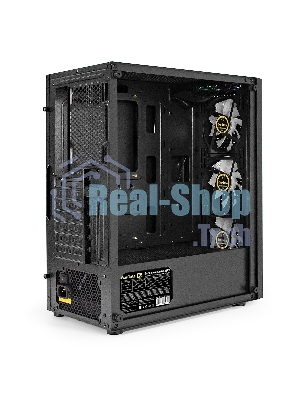 Компьютерный корпус Miditower ExeGate EVO-8227-NPX600 (ATX, БП 600NPX с вент. 12см, 2*USB+1*USB 3.0+HD Audio, черный, 3 вент. RGb, закаленное стекло)
