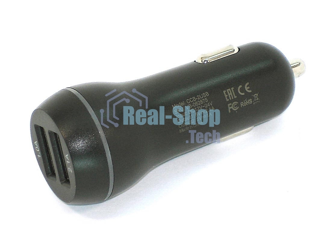 Автомобильное зарядное устройство AMPERIN CCB-2USB USB 1 DC 5V/2.1A USB 2 5V/1A Черный