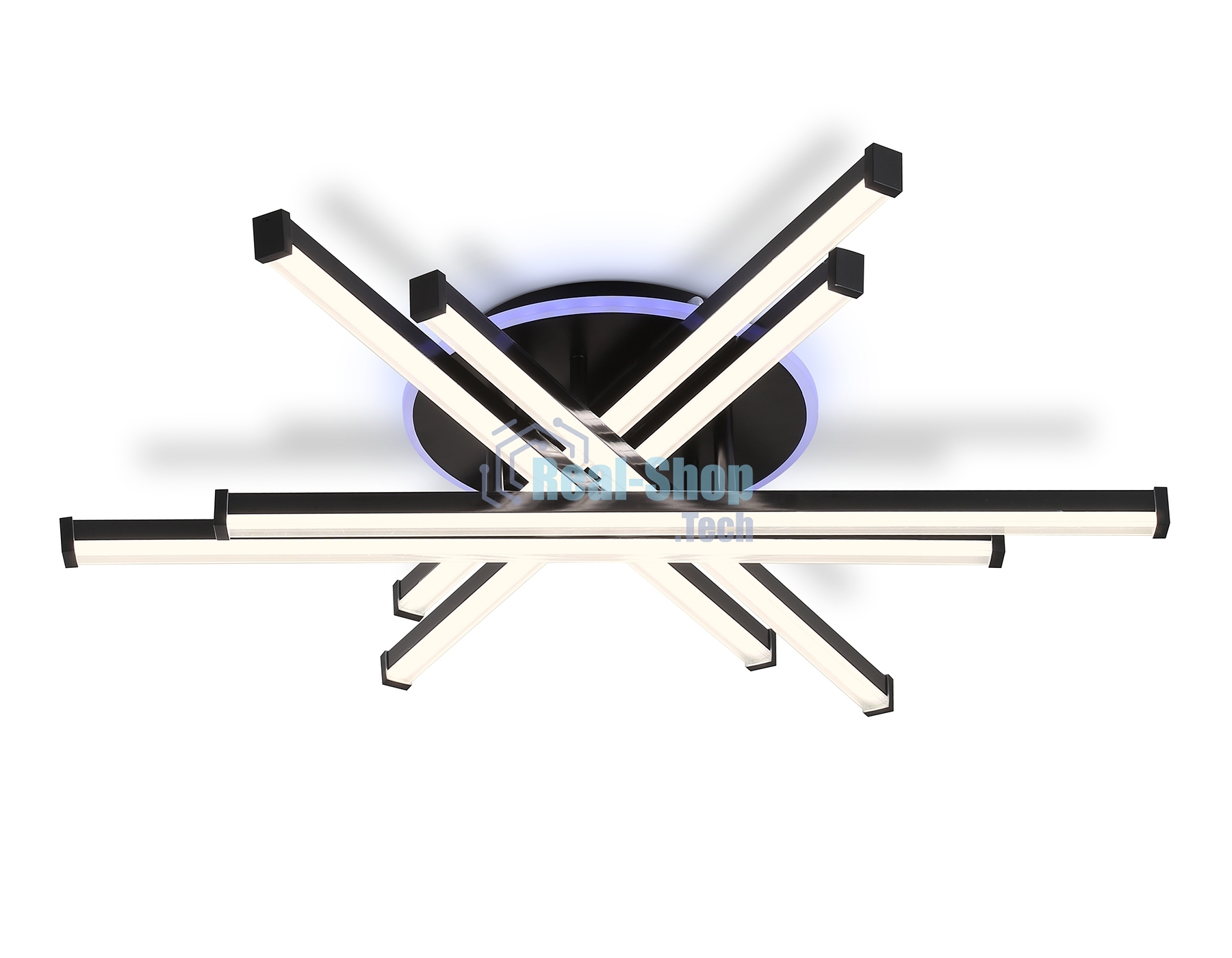 Потолочный светодиодный светильник Ambrella light FL6272 BK черный 76W 3000K-6400K+RGB 700*615*135 (ПДУ ИК)