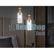 Светильник Ambrella light LH55251 BK/BS/CL черный/латунь/прозрачный E14 max 40W D65*1500