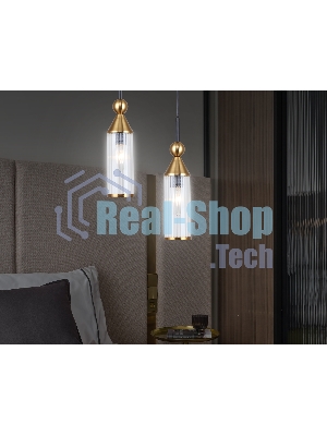 Светильник Ambrella light LH55251 BK/BS/CL черный/латунь/прозрачный E14 max 40W D65*1500
