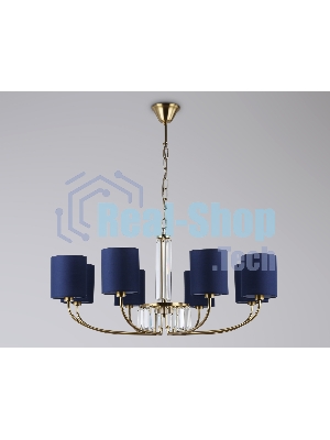 Люстра Ambrella light LH71273/8 BS/DB латунь/темно синий E14/8 max 40W D820*840