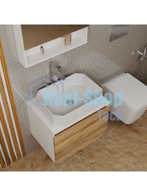Комплект для ванной, 4 предмета (Тумба подвесная Bau Blackwood 60 + Раковина BAU Hotel 51х37 + Смеситель Hotel Still, нерж. сталь, выпуск черный)