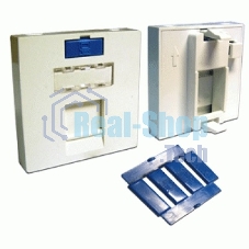 Вставка Lanmaster LAN-SIP-23M-WH 45x45 на 1 кейстоун, со шторкой, белая