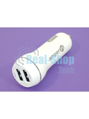 Автомобильное зарядное устройство AMPERIN CCW2USB USB 1 DC 5V/2.1A USB 2 5V/1A белый