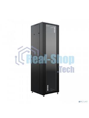 Шкаф коммутационный NTSS Премиум (NTSS-R42U6060GS-BL) напольный 42U 600x600мм пер.дв.стекл металл 900кг черный 510мм 86кг 1987мм IP20 сталь