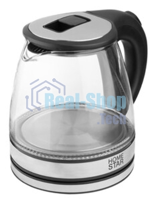Чайник электрический Homestar HS-1052 1,2 л, стекло/пластик черный