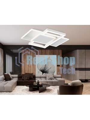 Потолочный светодиодный светильник Ambrella light FA1021/3 WH белый 50W 3000K-6400K 380*345*75 (ПДУ ИК)