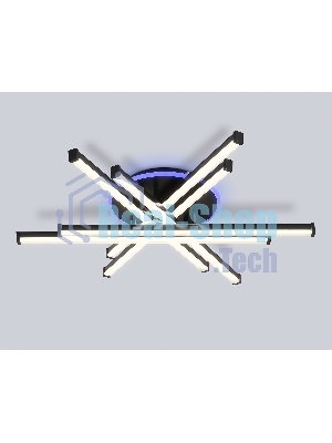 Потолочный светодиодный светильник Ambrella light FL6272 BK черный 76W 3000K-6400K+RGB 700*615*135 (ПДУ ИК)