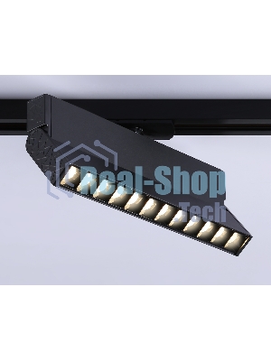 Трековый однофазный светодиодный светильник Ambrella light GL6817 BK черный LED 12W 3000K 24° 230*22*87