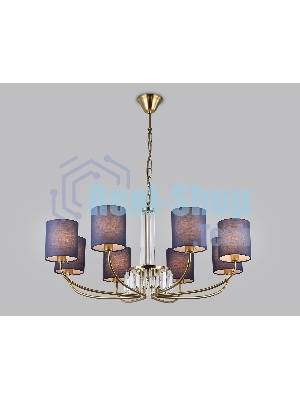 Люстра Ambrella light LH71273/8 BS/DB латунь/темно синий E14/8 max 40W D820*840