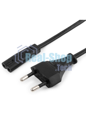 Кабель питания Cablexpert PC-184/2-1.5M черный (1.5м, CEE 7/16-C7, 2х0.5мм2, 2.5А) (PC-184/2-1.5M)