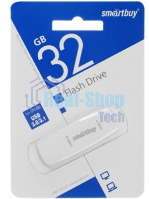 Флешка USB Smartbuy Scout white (SB032Gb3SCW), 32Gb, USB 3.0/3.1, R/W 110/40, белый