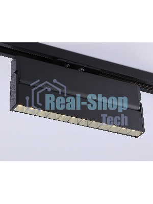 Трековый однофазный светодиодный светильник Ambrella light GL6817 BK черный LED 12W 3000K 24° 230*22*87