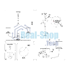 Люстра Ambrella light LH71273/8 BS/DB латунь/темно синий E14/8 max 40W D820*840
