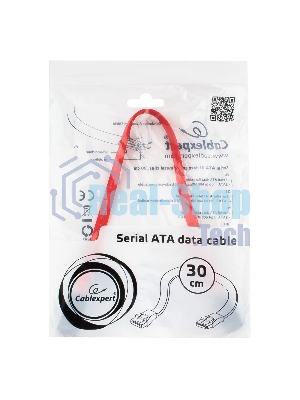 Кабель интерфейсный SATAIII Cablexpert CC-SATAM-DATA-0.3M, 30 см, 7pin/7pin, защелка, пакет