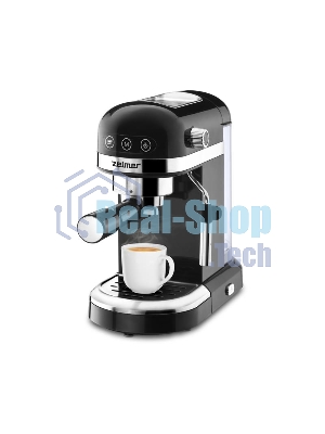 Кофеварка рожковая Zelmer EXPRESSO ZCM7295 черный, исп. кофе - молотый/чалды, 1.4 л, 1350 Вт, 20 бар