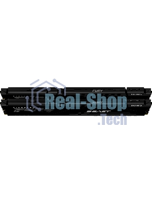 Оперативная память Kingston Fury Beast, DDR5, 32GB (2x16GB), 5200MHz, CL40, DIMM, радиатор, черный