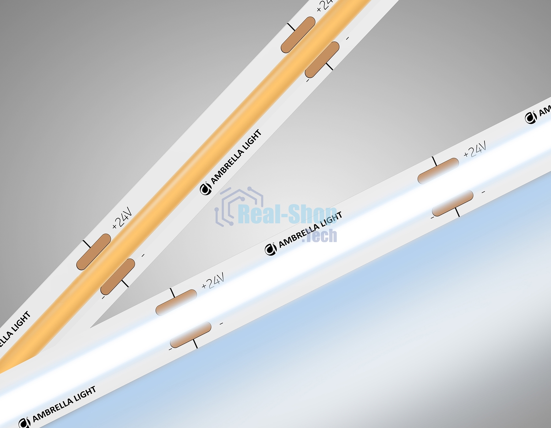 Светодиодная лента Ambrella light GS4753 COB 528Led/14W m/ 24V IP20 6500K/ 5m*10mm*2mm (2 конт.)