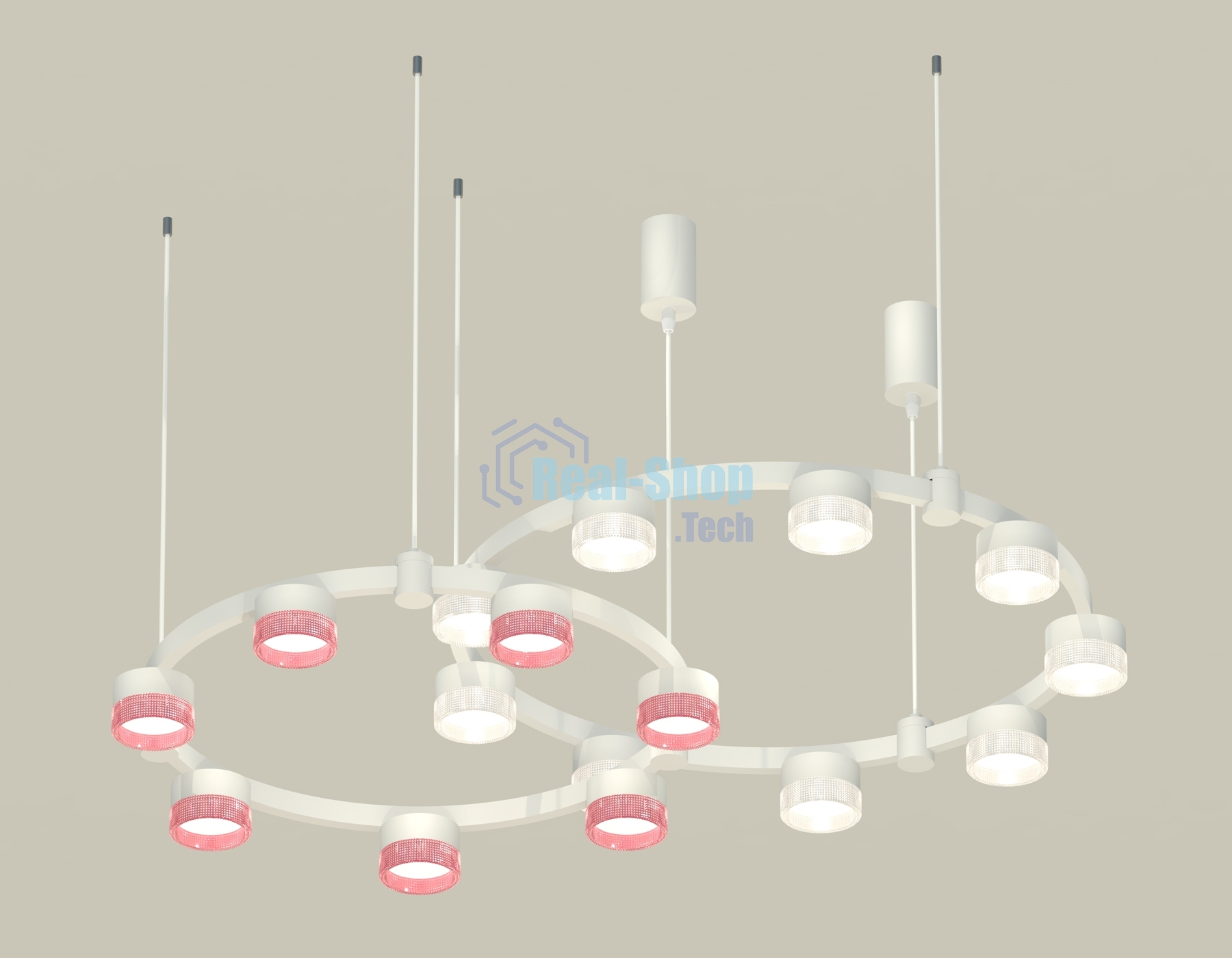 Светильник Ambrella light XR92081310/16 WH/CL/PI белый песок/прозрачный/розовый GX53 (A9208, C9241, C9236, N8480, N8486)