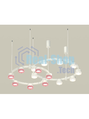 Светильник Ambrella light XR92081310/16 WH/CL/PI белый песок/прозрачный/розовый GX53 (A9208, C9241, C9236, N8480, N8486)