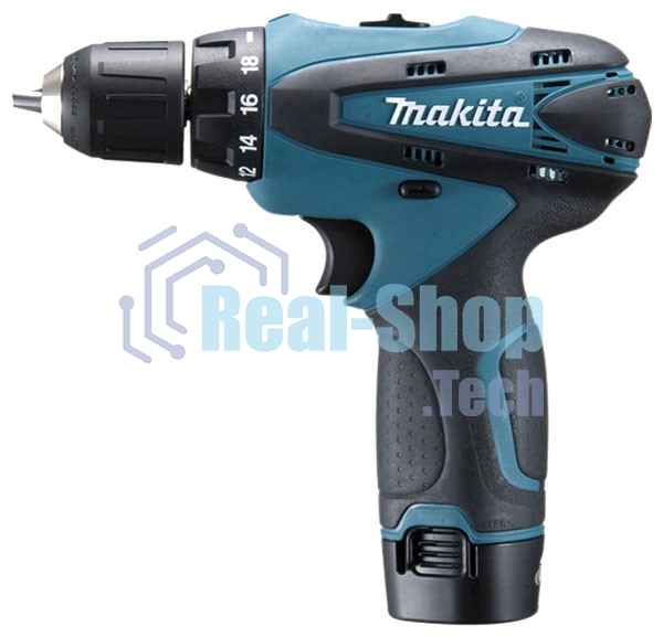 Дрель-шуруповерт Makita DF330DWE, 10,8 В, 1,3 Ач, 24 Нм, щеточный