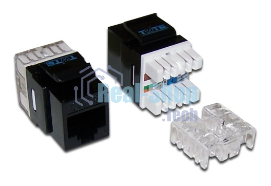 Модуль информационный Lanmaster UTP (TWT-OK45UTP/6-BK) Keystone RJ45 кат.6 черный