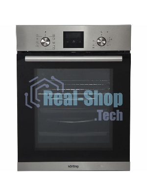 Встраиваемая электрическая духовка Korting OKB 7931 CMX 59.6 х 45 x 55 см, 9 режимов нагрева, сенсорное электронное управление TouchControl, LED дисплей Cold White белого цвета, утапливаемые переключатели, телескопические направляющие на 1-м уровне, нержавеющая сталь