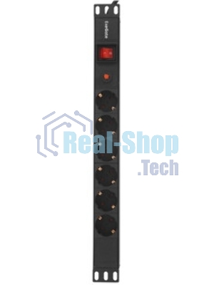 Блок розеток горизонтальный ExeGate ServerPro PDU-19H606 Al-6S-EU2-SW-O, 19