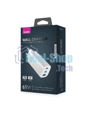 Сетевое зарядное устройство OLMIO 2Type-C/USB, 65W, 6A, QuickCharge3.0, PowerDelivery3.0, GAN