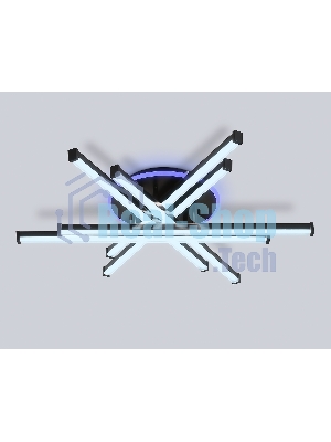 Потолочный светодиодный светильник Ambrella light FL6272 BK черный 76W 3000K-6400K+RGB 700*615*135 (ПДУ ИК)