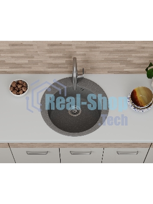 Мойка для кухни BAU Dream Gray stone D 50, выпуск с сифоном в комплекте, серый камень