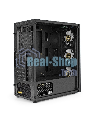 Компьютерный корпус Miditower ExeGate EVO-8227-NPX700 (ATX, БП 700NPX с вент. 12см, 2*USB+1*USB 3.0+HD Audio, черный, 3 вент. RGb, закаленное стекло)