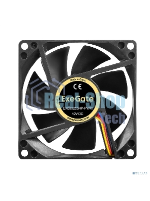 Вентилятор для корпуса ExeGate EX08025S4P-PWM черный, 80 мм, 2300 об/мин, 23 дБ, 4 pin