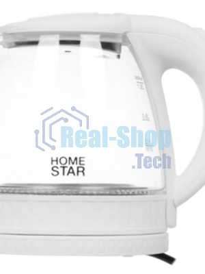 Чайник электрический Homestar HS-1053 1,2 л,стекло/пластик, белый (106464)