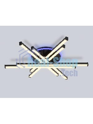 Потолочный светодиодный светильник Ambrella light FL6272 BK черный 76W 3000K-6400K+RGB 700*615*135 (ПДУ ИК)
