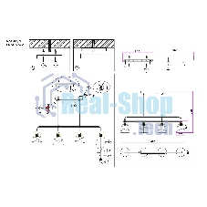 Светильник Ambrella light TR303242/4 WH/CH/CL/FR белый/хром/прозрачный/белый матовый E27*4 max 60W 870*120*780