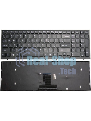 Клавиатура для ноутбука Sony Vaio VPC-EB черная с черной рамкой