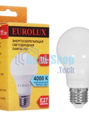 Лампа светодиодная EUROLUX LL-E-A60-11W-230-4K-E27 груша