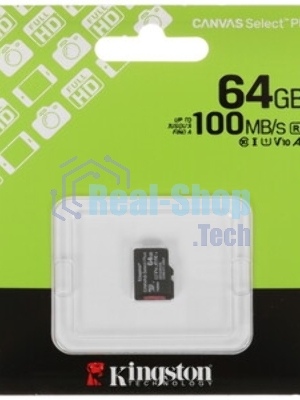 Флеш карта Kingston Canvas Select Plus microSDXC 64Gb C10 SDCS3/64GbSP