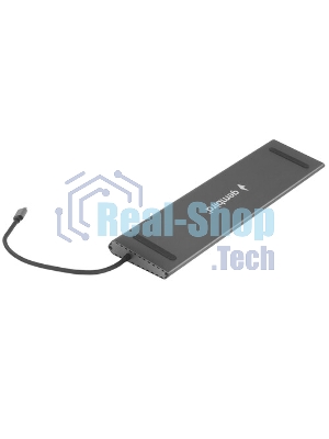 USB-концентратор Gembird UHB-D6, USB Type-C, USB 2.0/RJ45/USB Type-C PD87W/Jack 3.5 / SD/TF/2xHDMI/VGA, USB Type-C