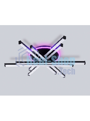 Потолочный светодиодный светильник Ambrella light FL6272 BK черный 76W 3000K-6400K+RGB 700*615*135 (ПДУ ИК)