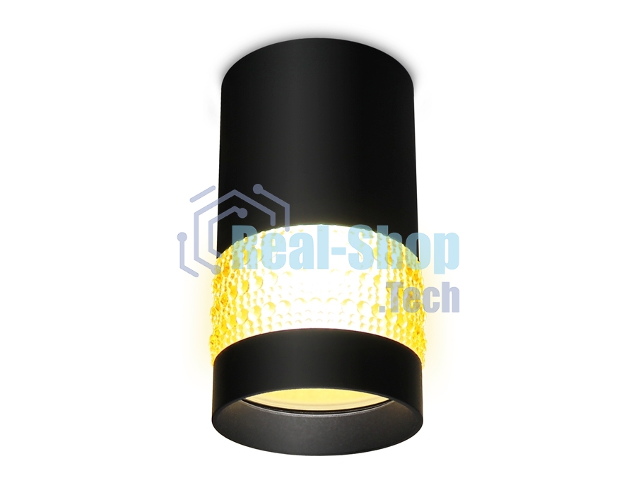 Светильник Ambrella light TN375 SBK/TI черный песок/янтарь GU5.3 D65*117