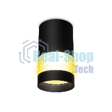 Светильник Ambrella light TN375 SBK/TI черный песок/янтарь GU5.3 D65*117
