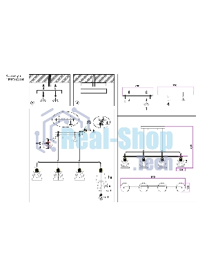 Светильник Ambrella light TR303244/4 BK/CH/SM/FR черный/хром/дымчатый/белый матовый E27*4 max 60W 870*120*780