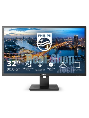 Монитор 31.5'' Philips 325B1L 16:9 2560х1440(WQHD) IPS, nonGLARE, 250cd/m2, H178°/V178°, 1200:1, 50M:1, 1.07B, 4ms, VGA, 2xHDMI, DP, USB-Hub, Height adj, Pivot, Tilt, Swivel, Speakers, 3Y, Black